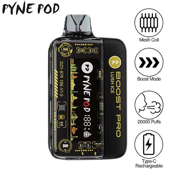 Pyne Pod Boost Pro 20000 Puffs Disposable Vape - Lush Ice