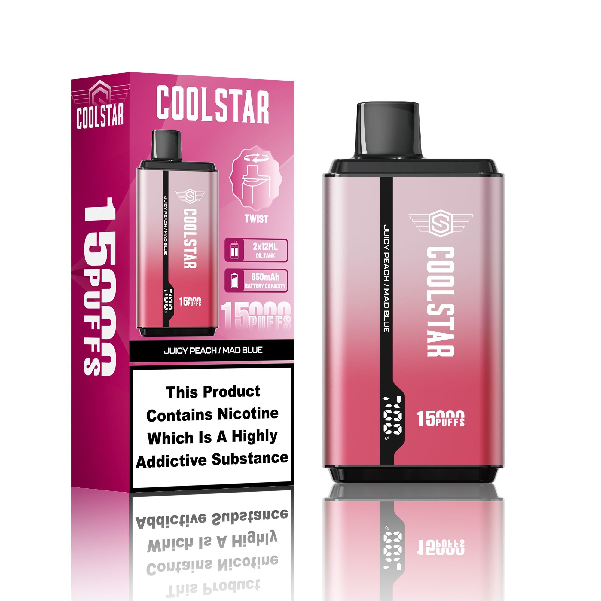 2 in 1 Coolstar 15000 Puffs Disposable Vape Box of 10