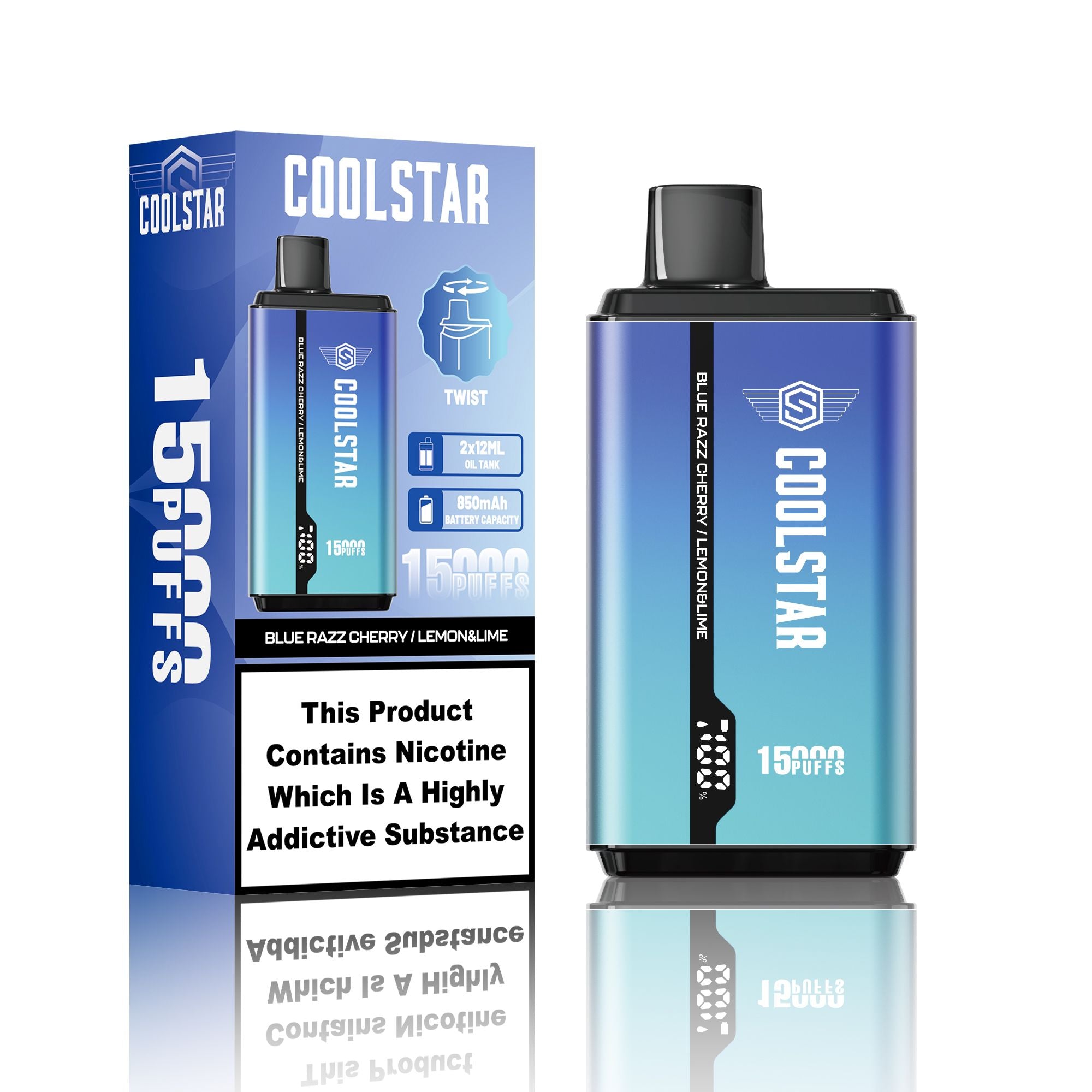 2 in 1 Coolstar 15000 Puffs Disposable Vape Box of 10
