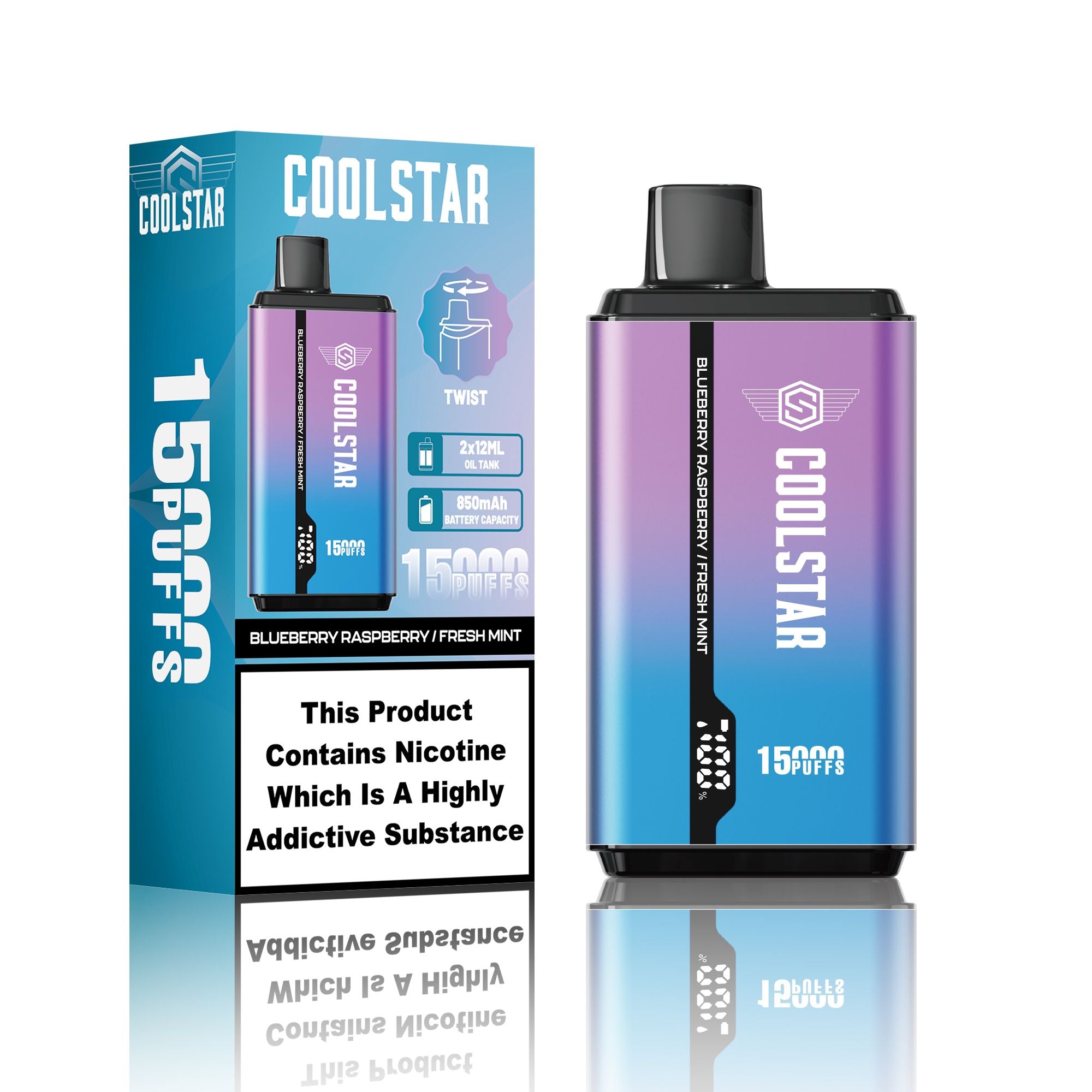 2 in 1 Coolstar 15000 Puffs Disposable Vape Box of 10