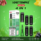4 in 1 Lost temple 2400 Puffs Disposable Pod System Kit
