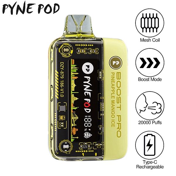 Pyne Pod Boost Pro 20000 Puffs Disposable Vape - Pineapple Mango Ice