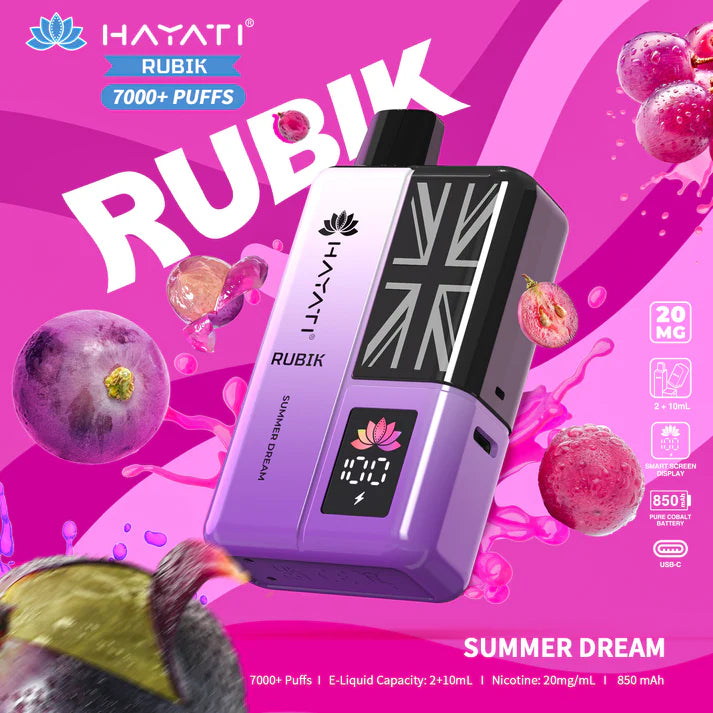 Hayati Rubik 7000+ Puffs Disposable Vape Pack of 5