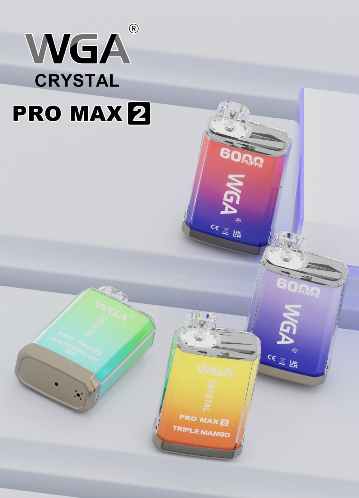 WGA Crystal Pro Max 2 6000 Puffs Disposable Vape Box-of-10