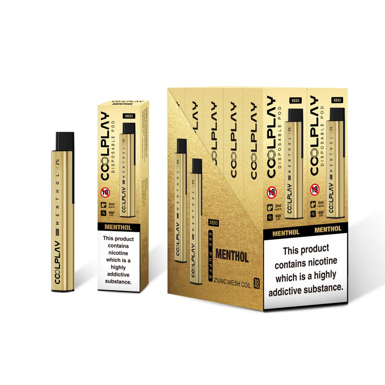 Coolplay XE03 600 Puffs Disposable Vape Pod Box of 10