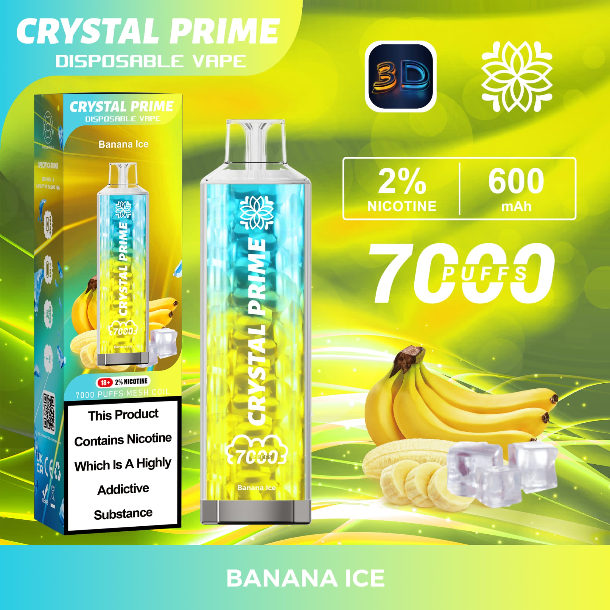 Crystal Prime 7000 Disposable Vape Box of 10