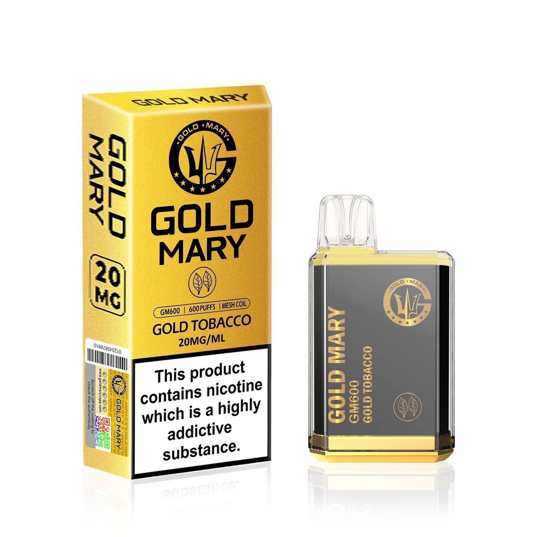 Gold Mary GM600 Disposable Vape Puff Bar Box of 10
