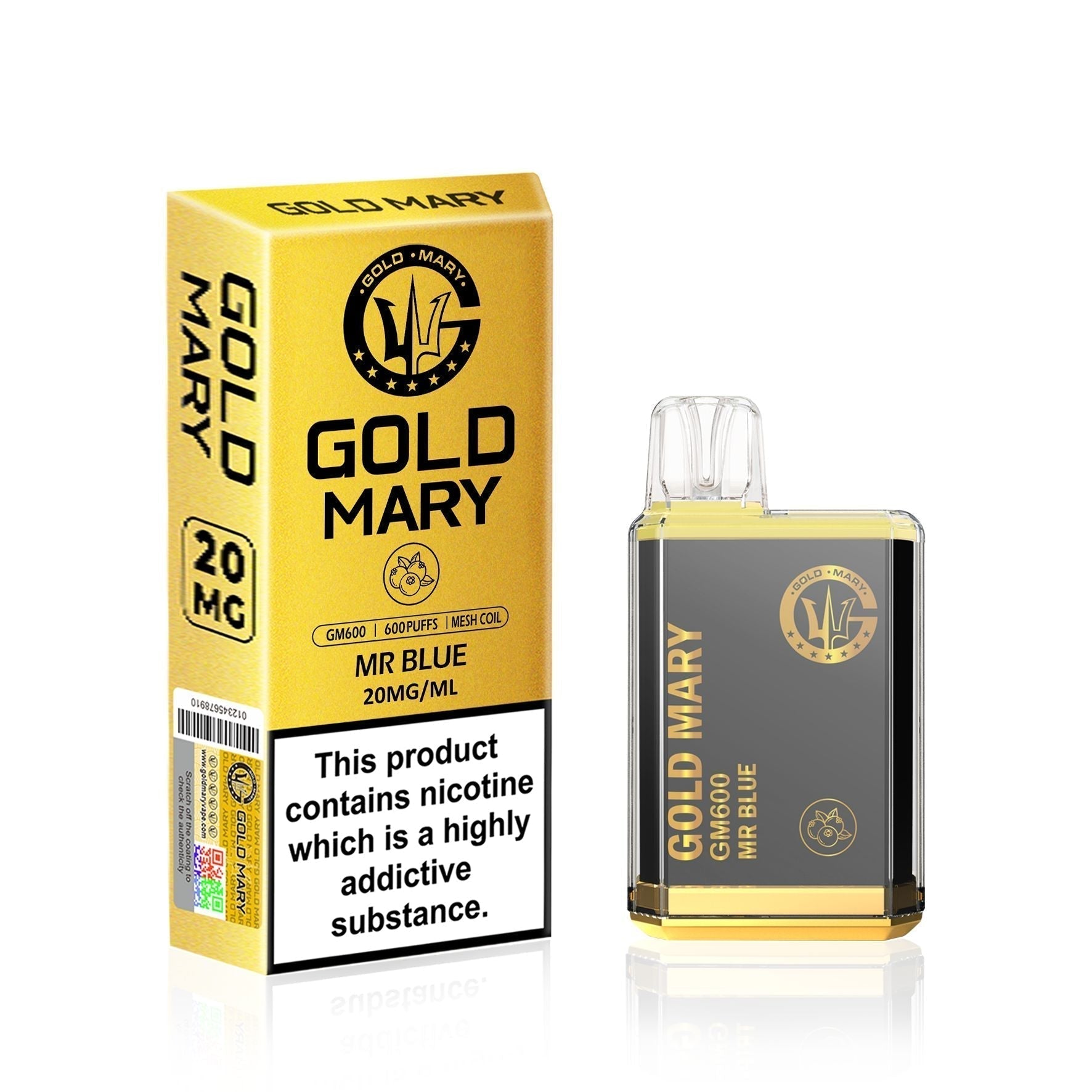 Gold Mary GM600 Disposable Vape Puff Bar Box of 10