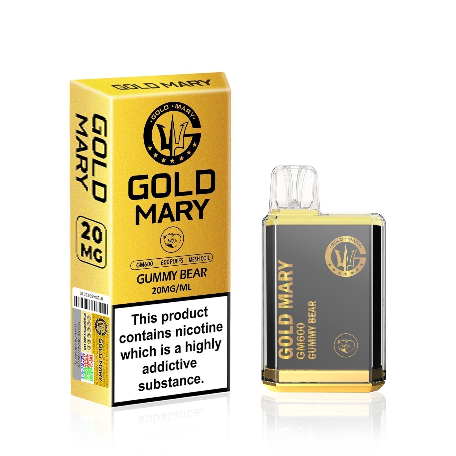 Gold Mary GM600 Disposable Vape Puff Bar Box of 10