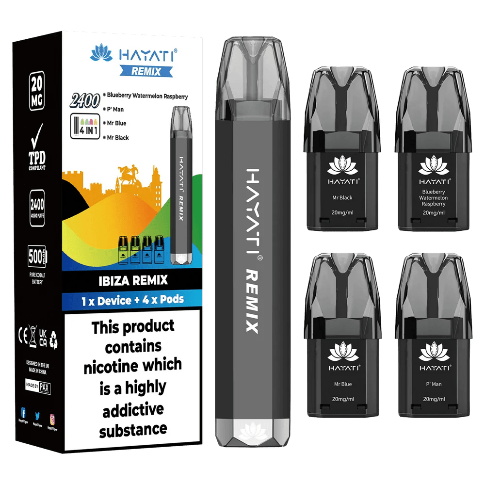Hayati Remix 2400 Puff 4-in-1 Disposable Vape - Pack of 5