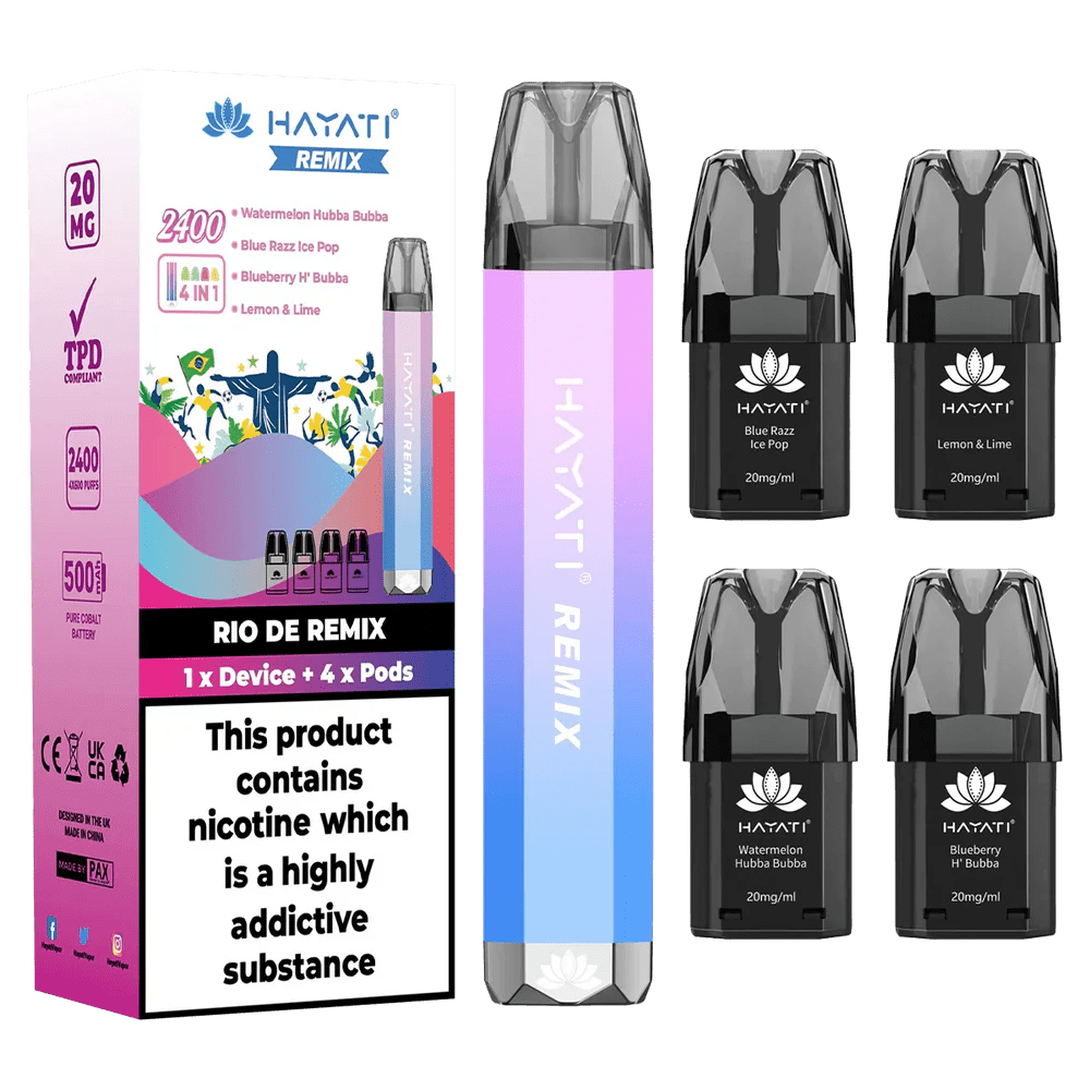 Hayati Remix 2400 Puff 4-in-1 Disposable Vape - Pack of 5