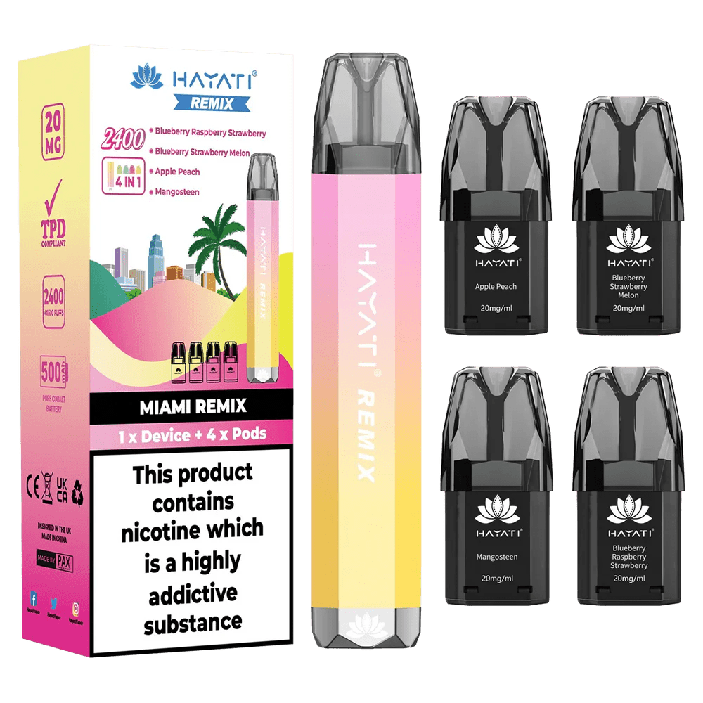 Hayati Remix 2400 Puff 4-in-1 Disposable Vape - Pack of 5
