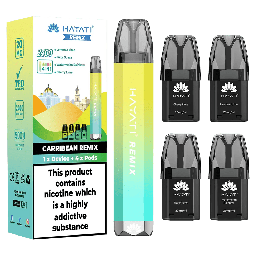 Hayati Remix 2400 Puff 4-in-1 Disposable Vape - Pack of 5