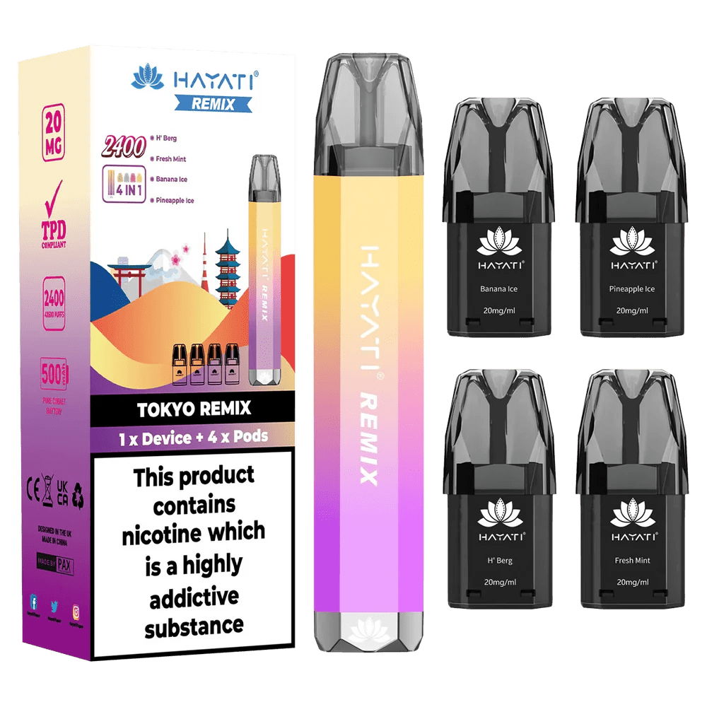 Hayati Remix 2400 Puff 4-in-1 Disposable Vape - Pack of 5