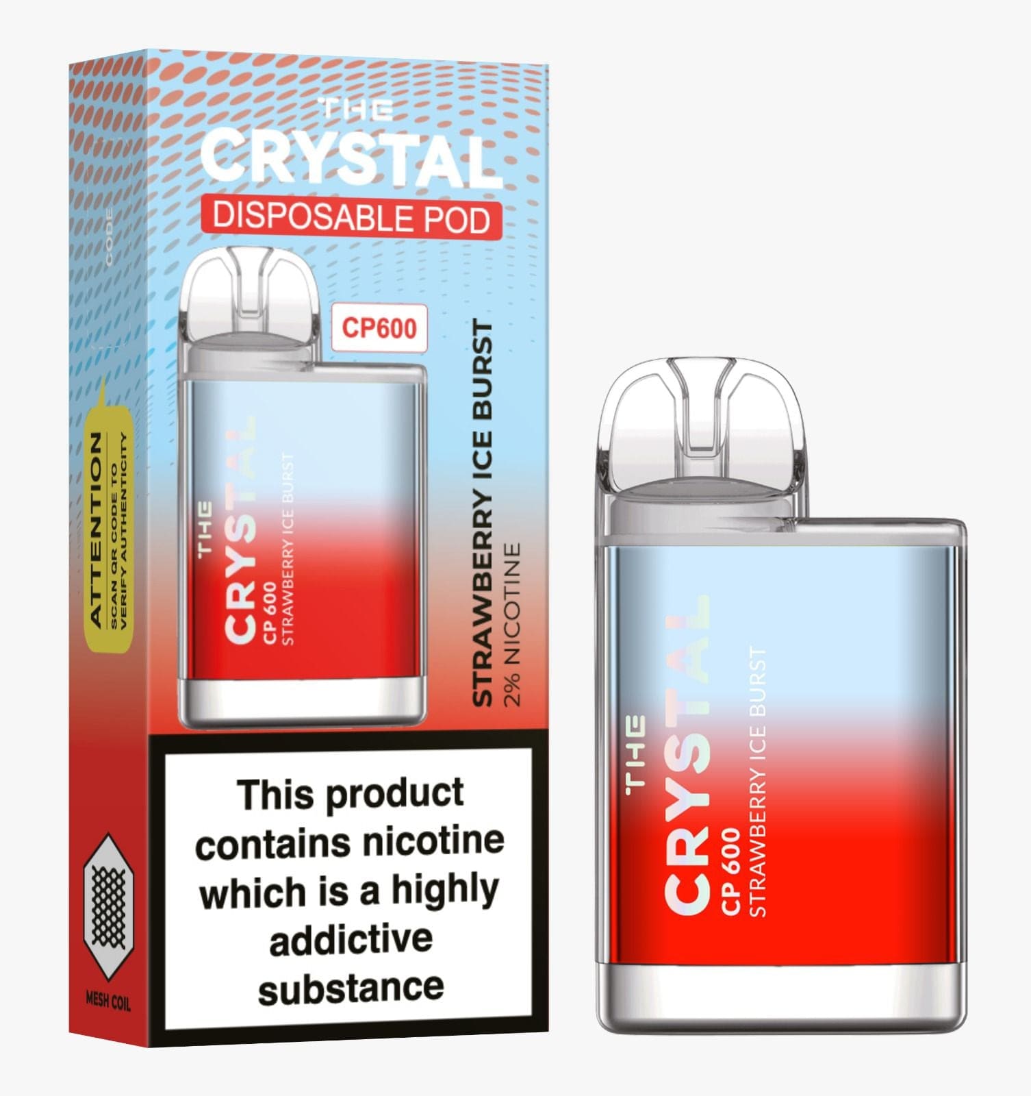 The Crystal CP600 Disposable Vape Puff Mini Pod Box of 10