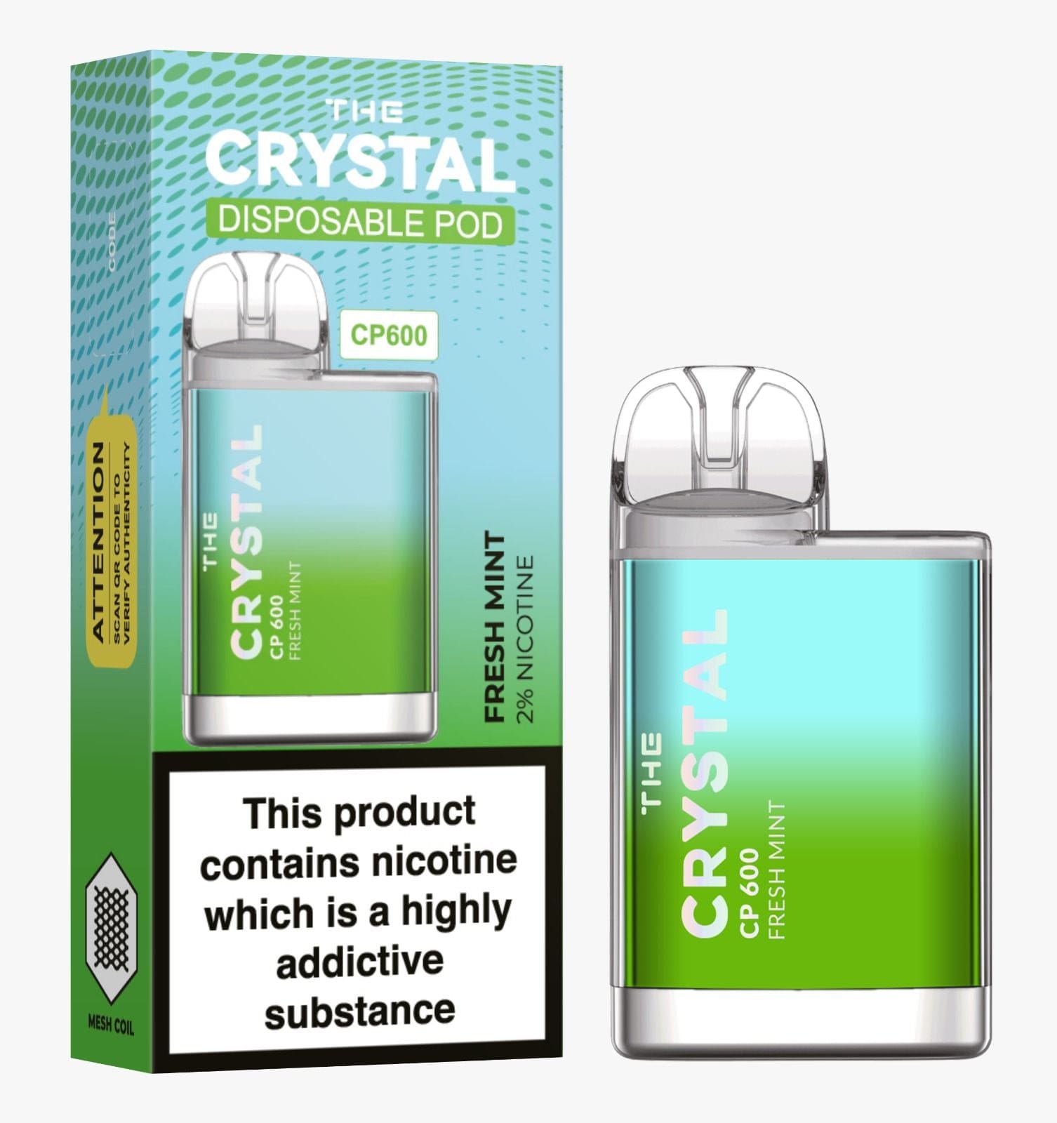 The Crystal CP600 Disposable Vape Puff Mini Pod Box of 10