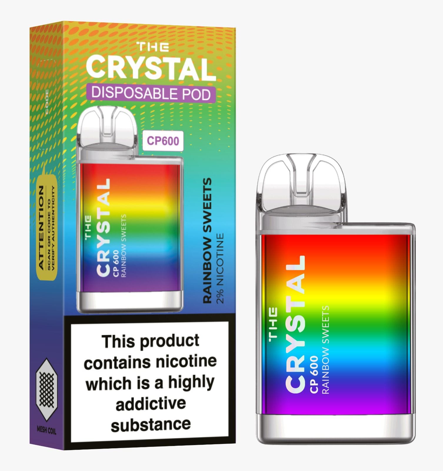 The Crystal CP600 Disposable Vape Puff Mini Pod Box of 10