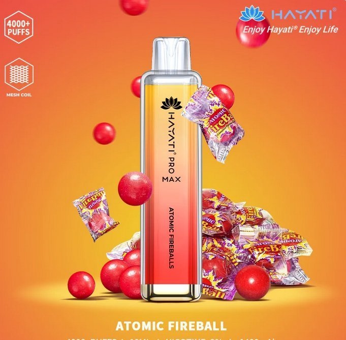 Zero Nicotine Hayati Crystal Pro Max 4000 Disposable Vape Puff Bar Box of 10