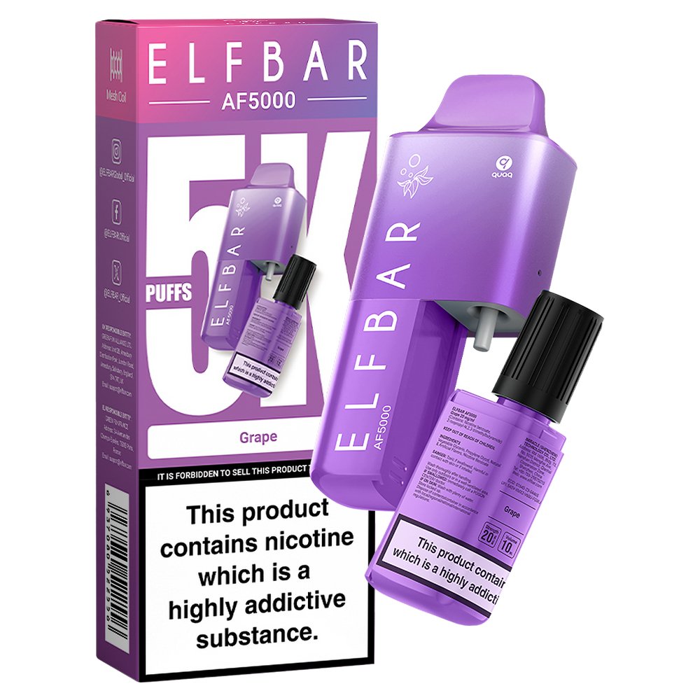 Elfbar AF5000 Puffs Disposable Vape Device - Box of 5